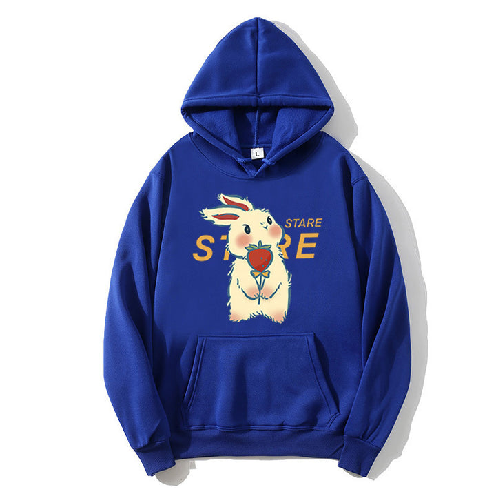Damen Kapuzenpullover mit verspieltem Hasenmotiv und Inspirationsschriftzug Skjora