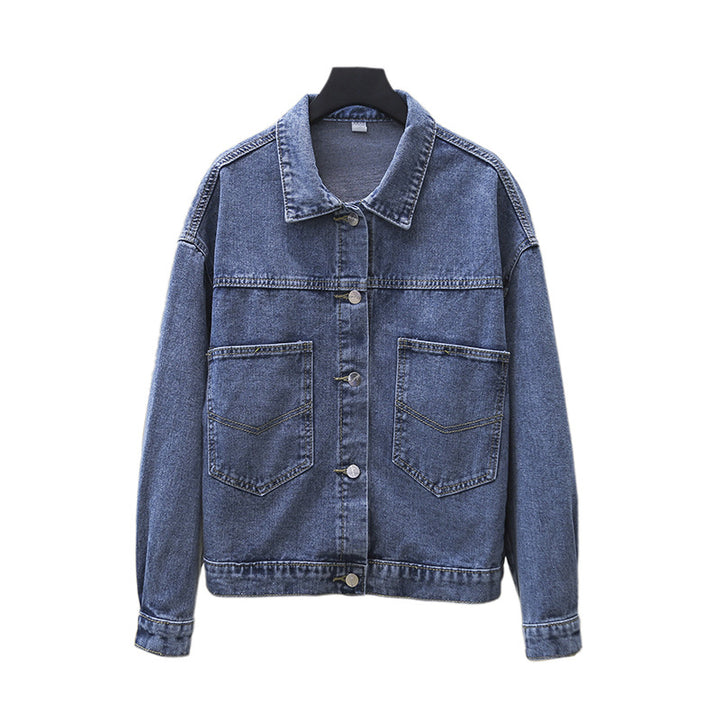 Dame denimjakke med store lapplommer Skjora