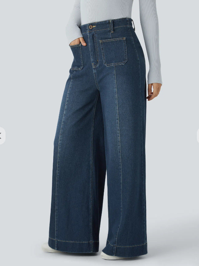 Kvinnenes vidde jeans med høye lommer Skjora