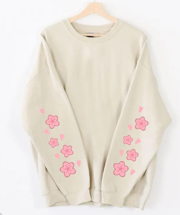 Kvinnegenser med blomsterdesign og romslige ermer Skjora