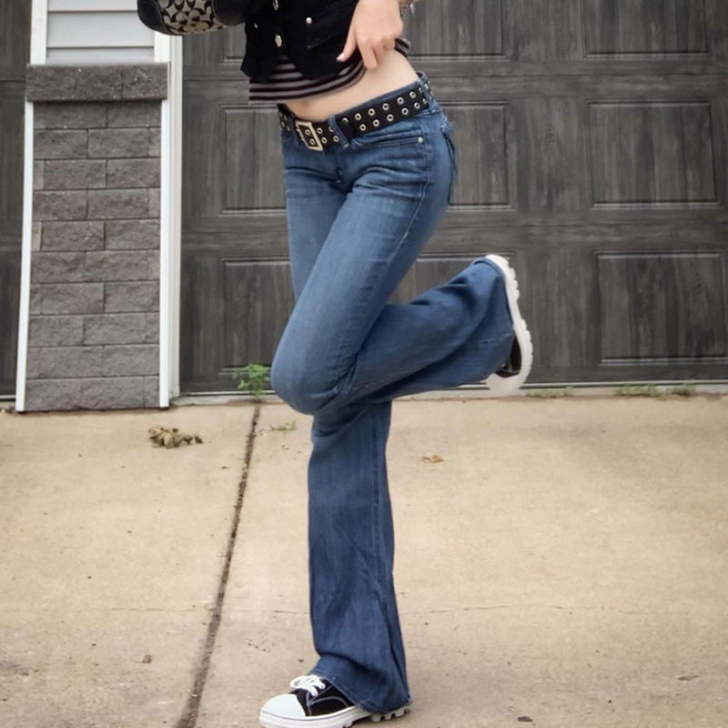 Dame Bootcut Jeans med leken frynsebesetning Skjora