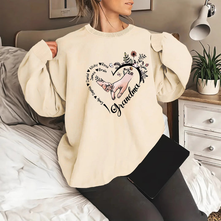 Kvinne avslappet genser med blomsterdesign Skjora