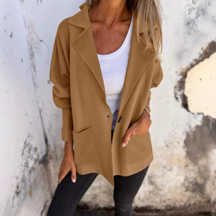 Dame trendy oversized blazerjakke med praktiske lommer Skjora