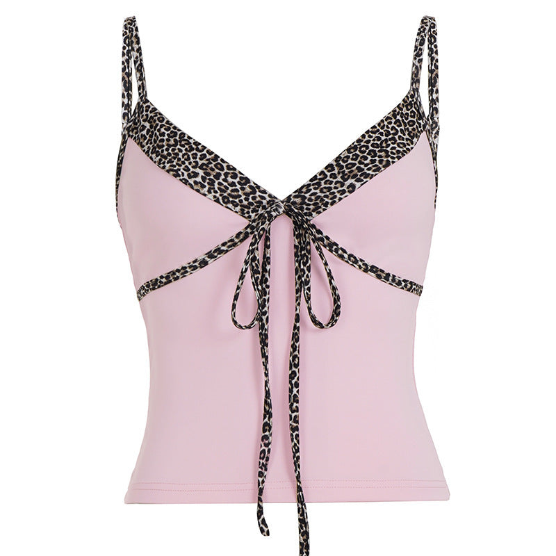 Dame-lik topp med fashionabelt leopard-design Skjora