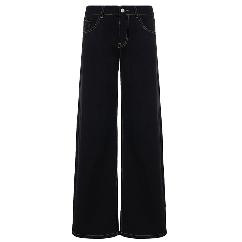 Damer Bredskårede jeans med høy midje og elegant sømføring Skjora