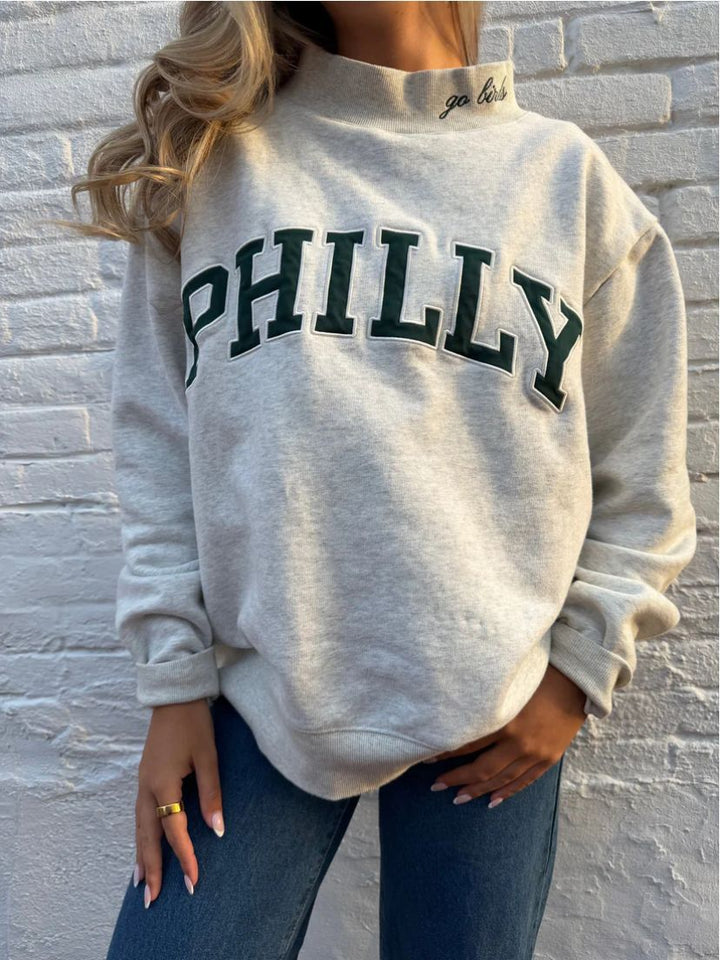 Dame Oversized Sweatshirt med trendy skrivemåte Skjora
