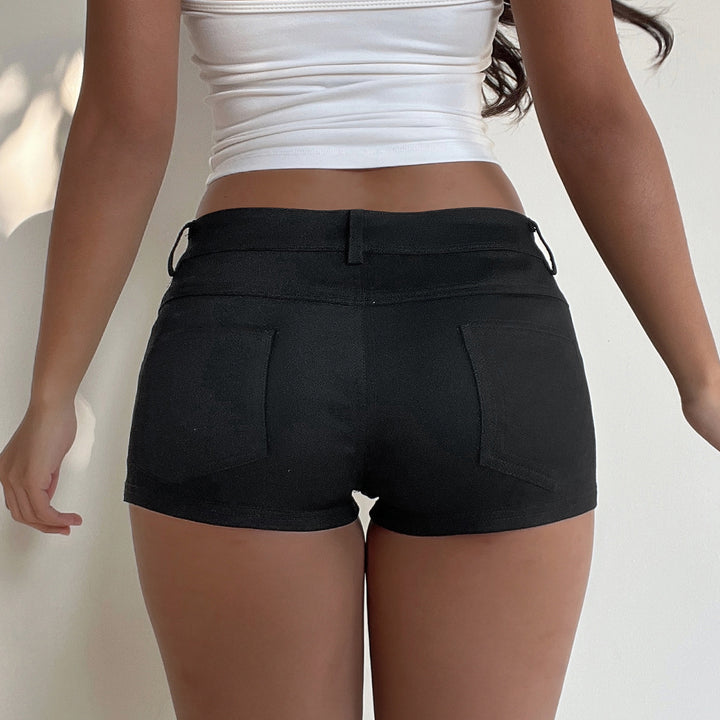 Dame trendy shorts med høy midje og elastisk materiale Skjora