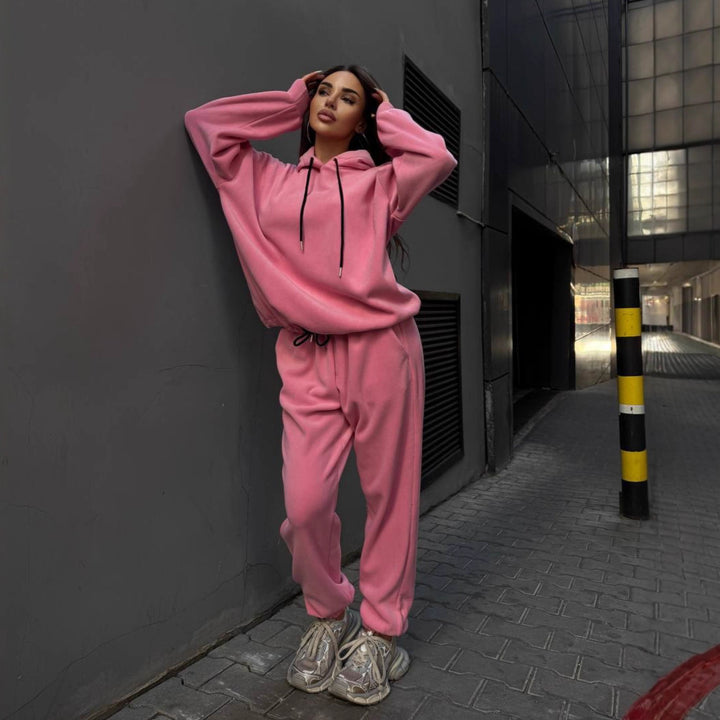 Damer koselig Relaxed-Fit treningsdress med elastisk liv og praktiske lommer Skjora
