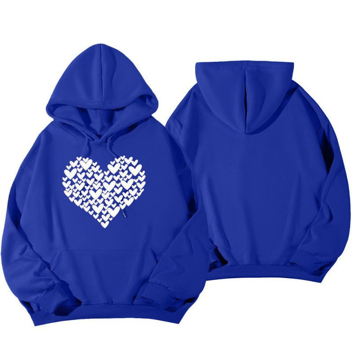 Dame Hoodie Sweatshirt med Stor Hjerte Design Skjora
