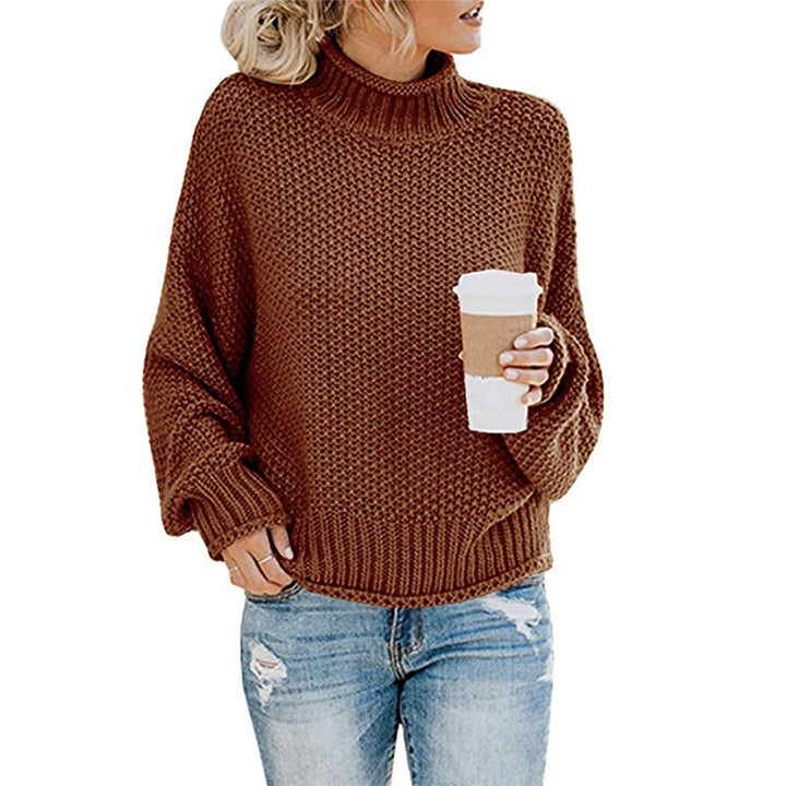 Dame chunky strikket turtleneck genser med en avslappet passform Skjora