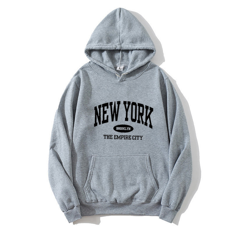 Kvinne behagelig hettegenser med New York-print Skjora