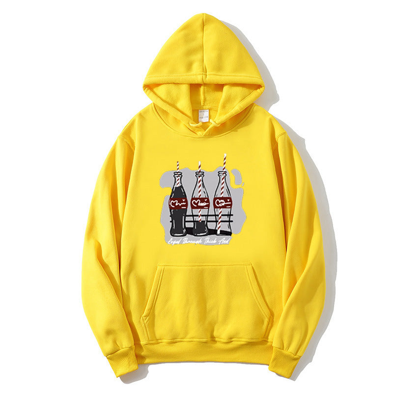 Damen Kapuzenpullover mit verspieltem Coca-Cola-Flaschen-Motiv Skjora