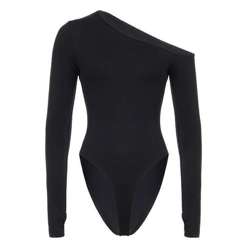 Dame Langerm Bodysuit med stilig Off-Shoulder-design og figurnær silhuett Skjora