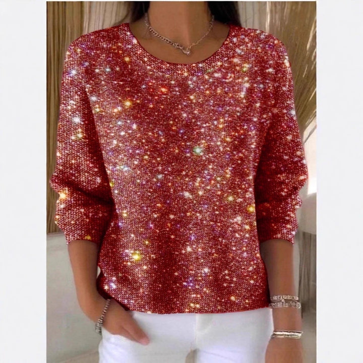 Damer glitter genser med glitrende effekt og løs passform Skjora