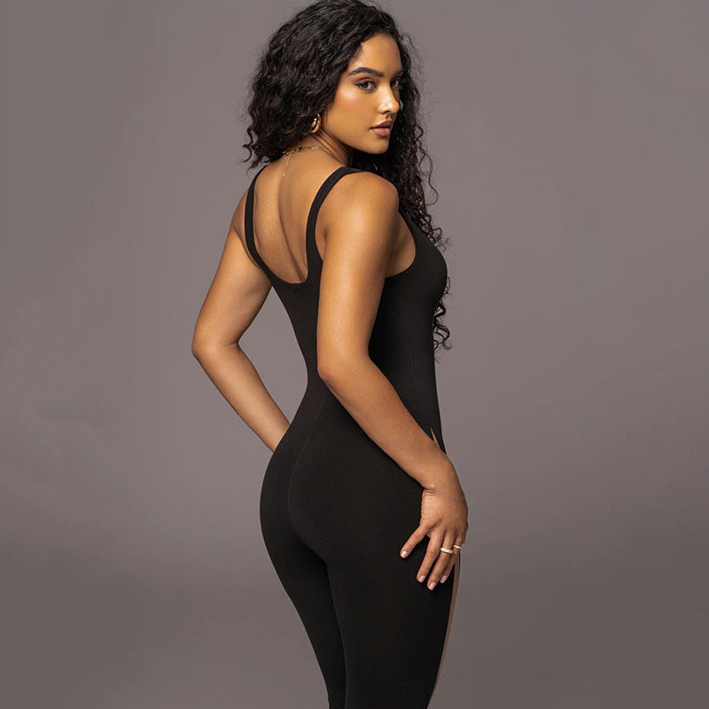 Damer Sporty langermet overall med side cut-outs og konturerende design Skjora
