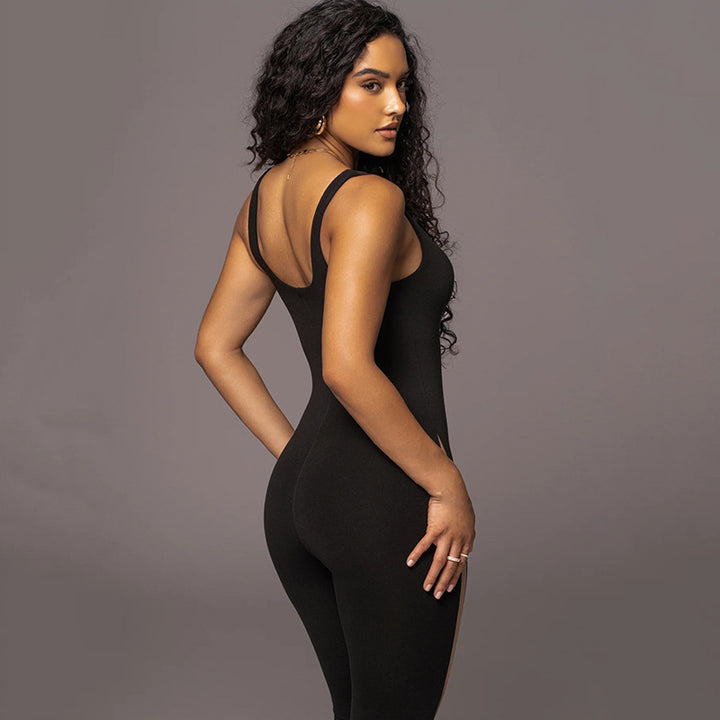 Damer Sporty langermet overall med side cut-outs og konturerende design Skjora