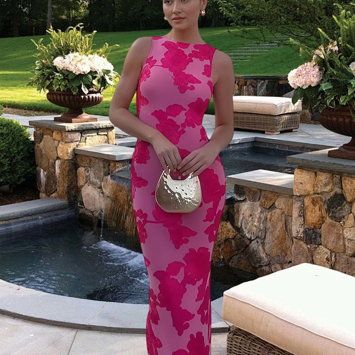 Dame Bodycon kjole med blomstermønster og elegant snitt Skjora