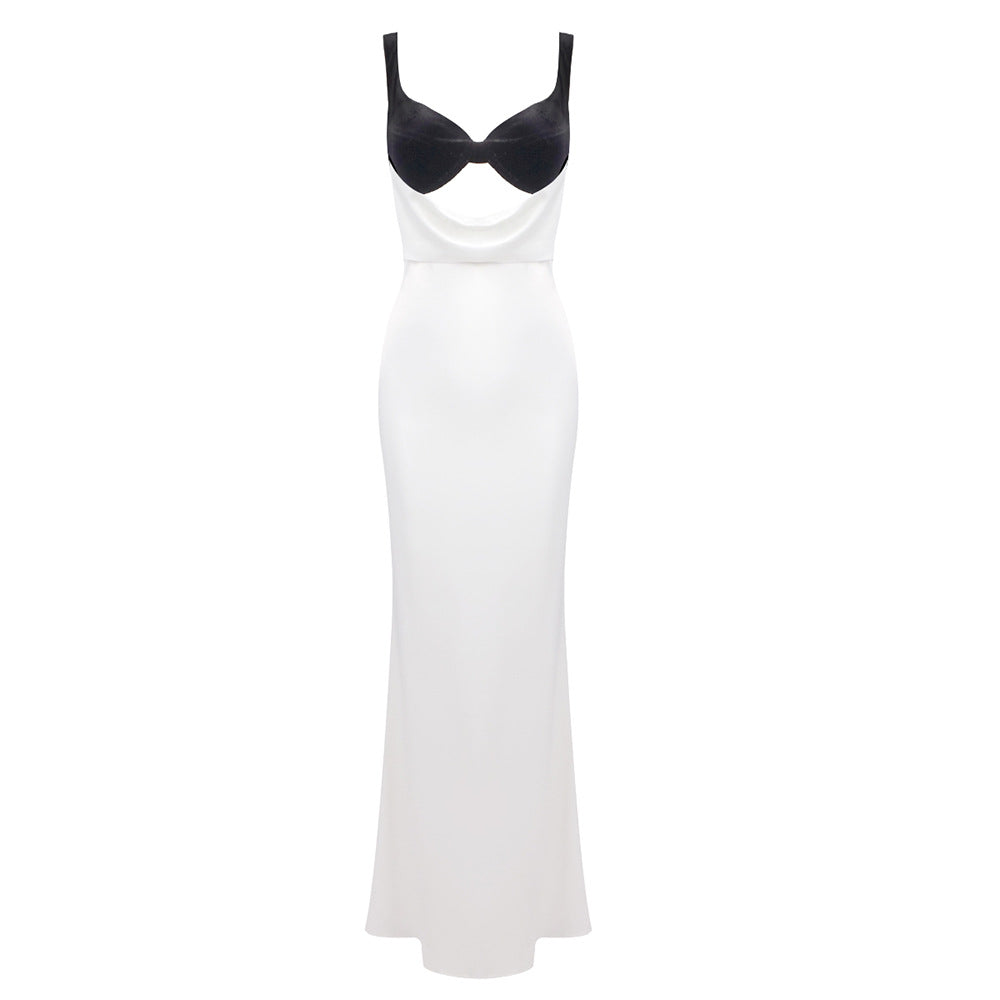Dame Elegant lang kjole med raffinert bustier-design og flytende skjørt Skjora