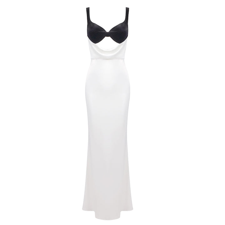 Dame Elegant lang kjole med raffinert bustier-design og flytende skjørt Skjora