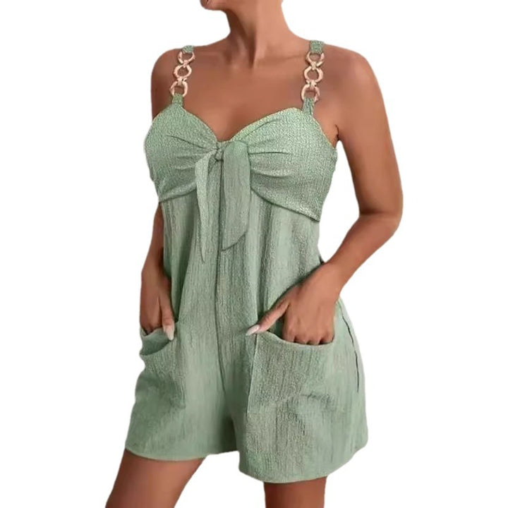 Dame Lekker Sommer Jumpsuit med dekorative stropper og lommer Skjora