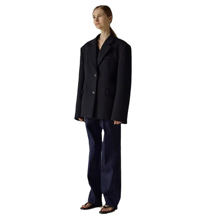 Dame elegant oversized blazer med raffinert innermantel Skjora
