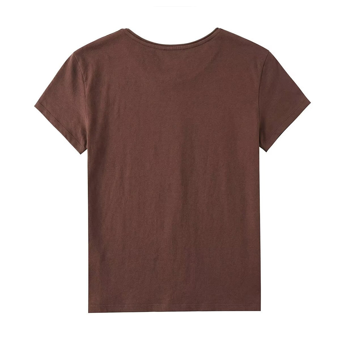Dame T-skjorte med minimalistisk design og eksklusivt trykk Skjora