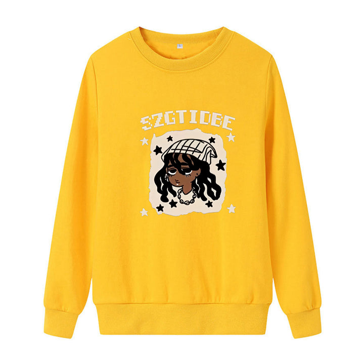 Dame casual genser med kunstnerisk trykk Skjora