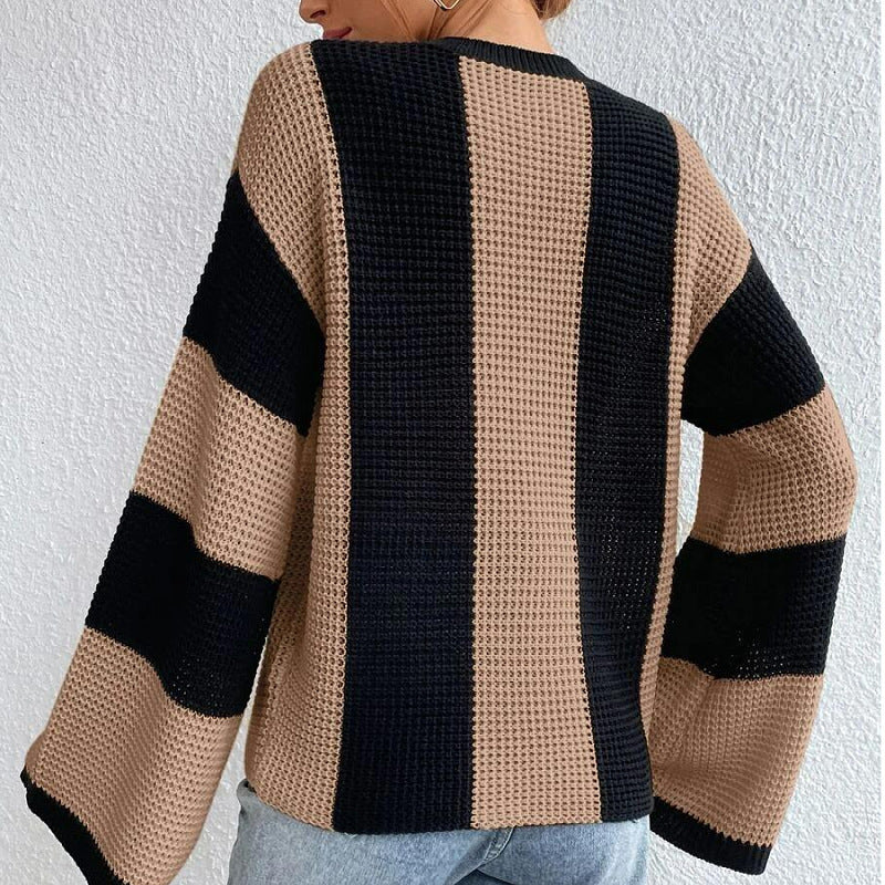 Dame strikket genser med oversized fasong og pustende design Skjora