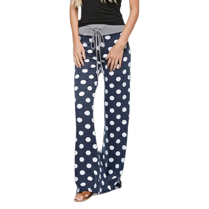 Dame fritidsbukser med vidde snitt og fargerik polka prikk design Skjora
