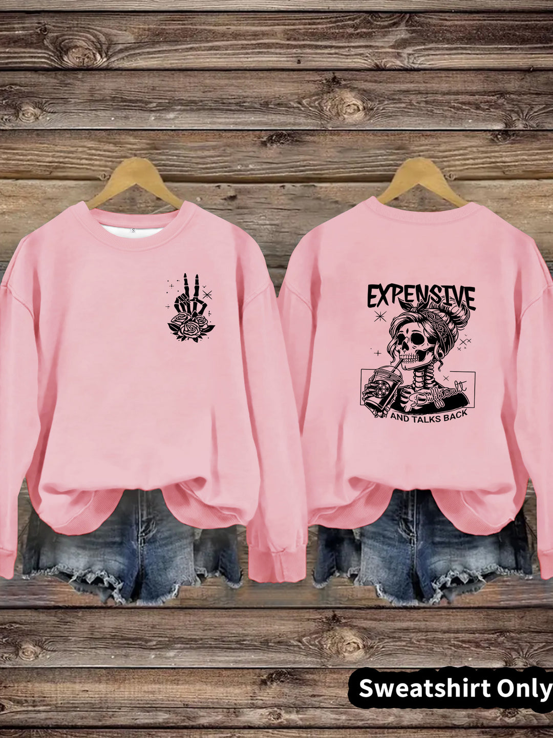 Dame sweatshirt med kreativt design og avslappet passform Skjora