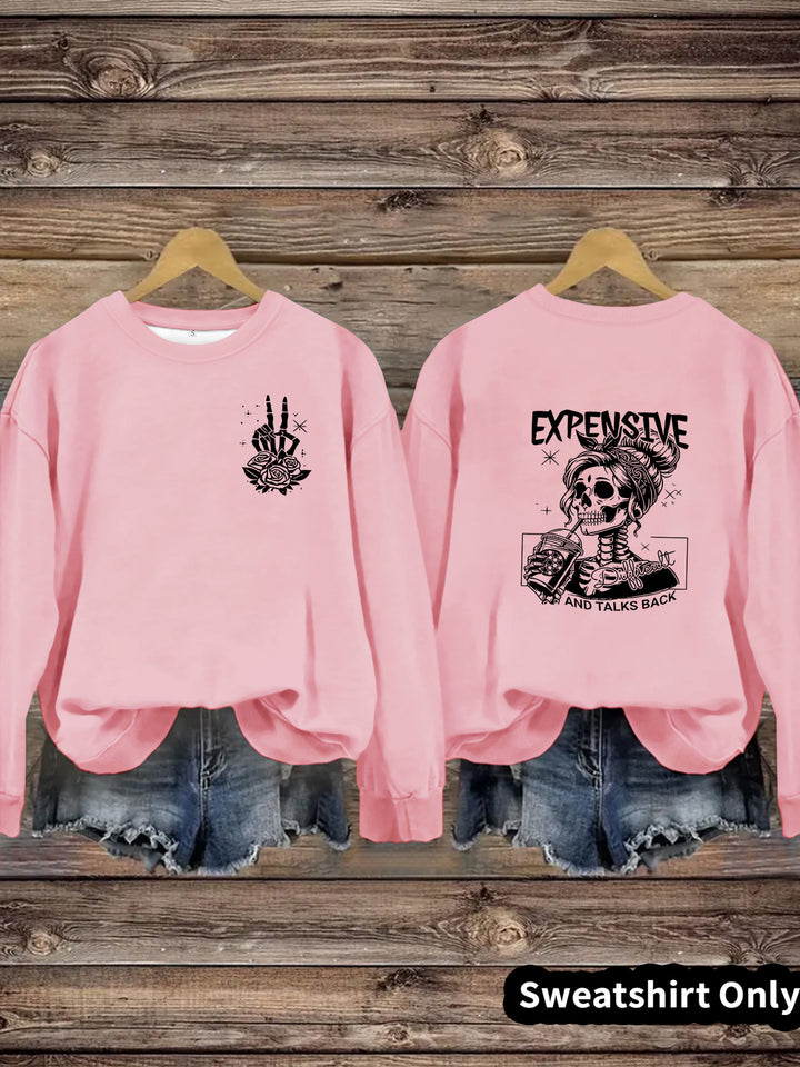 Dame sweatshirt med kreativt design og avslappet passform Skjora