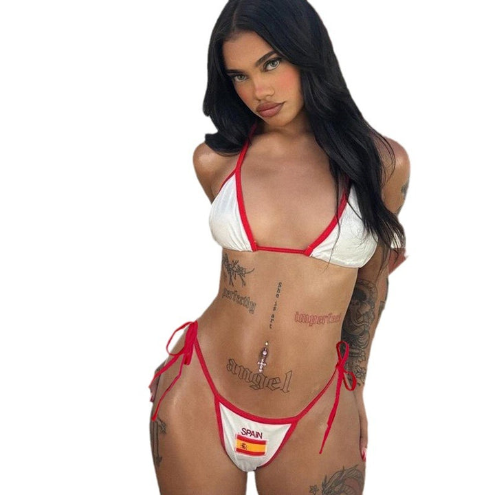 Dame sexy tritrangel-bikini med justerbare bånd Skjora