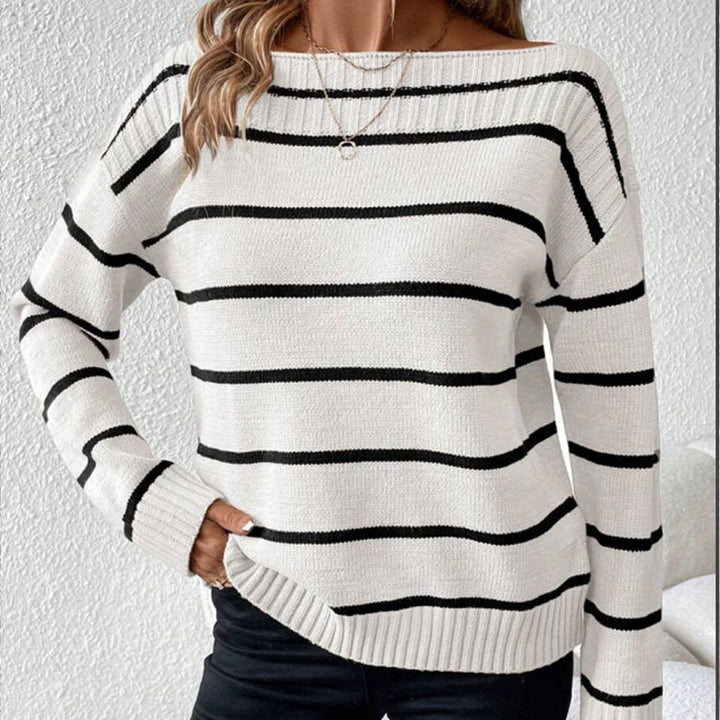 Damer casual genser med iøynefallende stripe-design Skjora