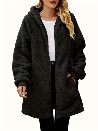 Women's Fleece Jacket with Pockets and Hood Skjora