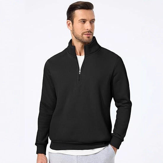Herresweatshirt med halv glidelås og moderne snitt Skjora