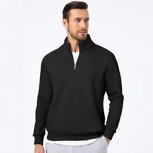 Herresweatshirt med halv glidelås og moderne snitt Skjora