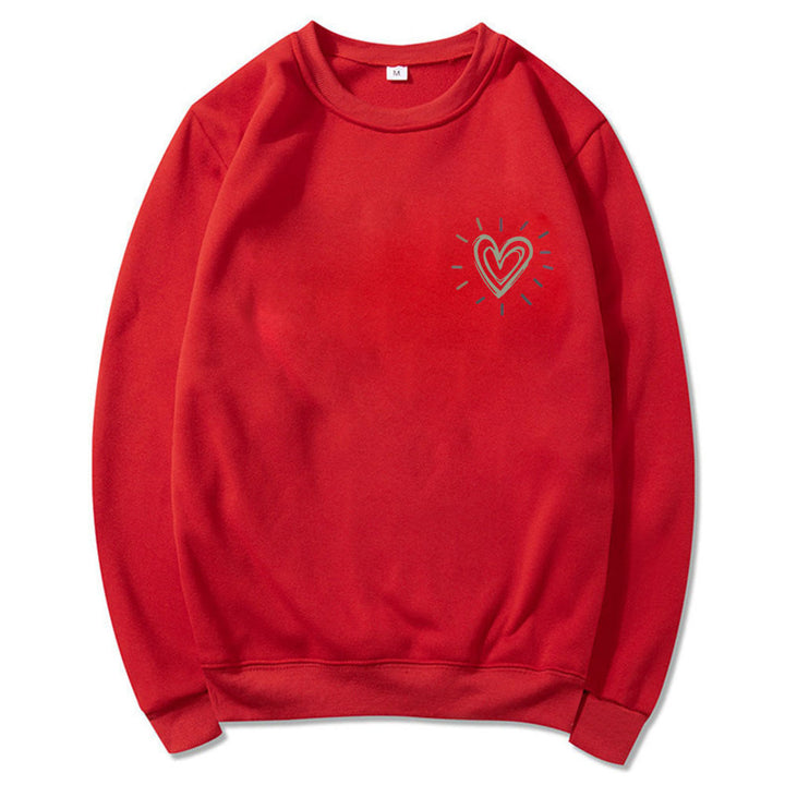 Dame Oversized Sweatshirt med søtt hjerte-motiv og avslappet snitt Skjora