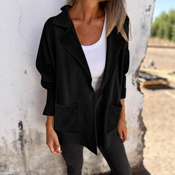 Dame trendy oversized blazerjakke med praktiske lommer Skjora