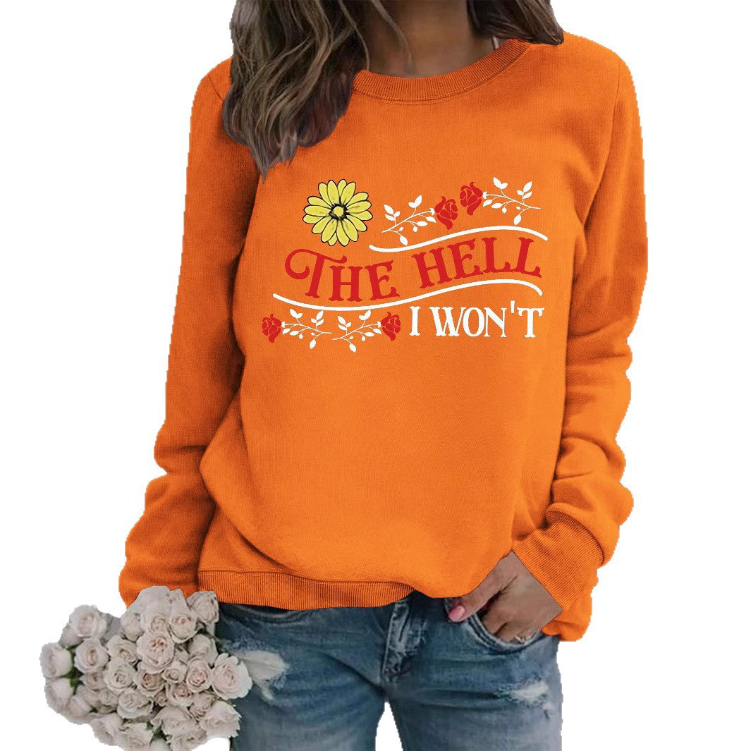 Kvinne sweatshirt med lekent motiv og komfortabel passform Skjora