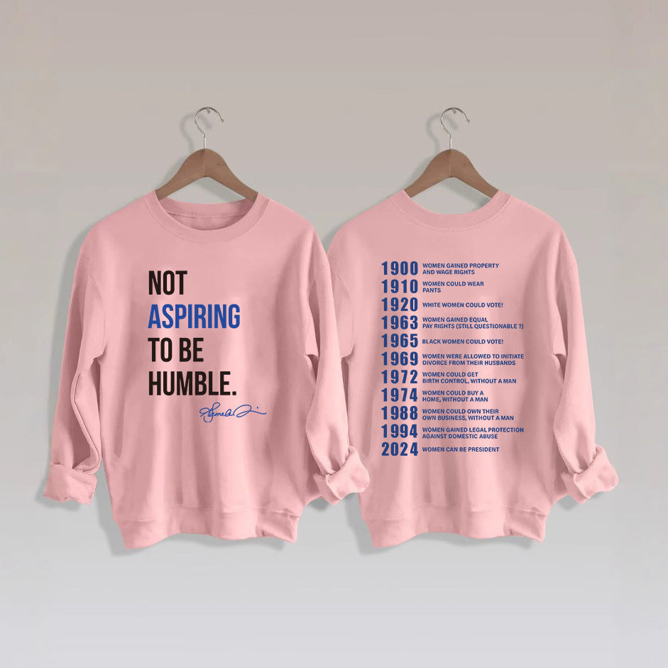 Damesweatshirt med inspirerende tekst og historisk motiv Skjora