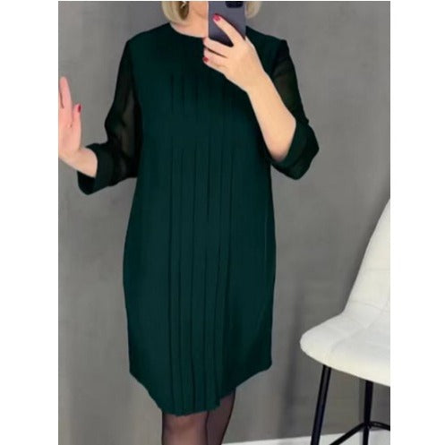 Kvinne elegant volangkjole med transparente ermer Skjora