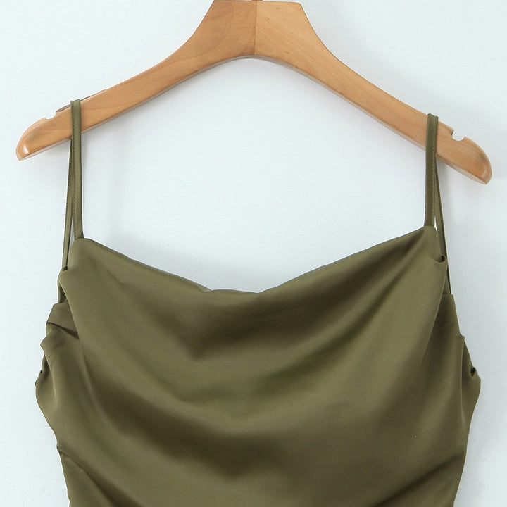 Dame maxikjole med elegant vannfallaussnitt og svingende skirt Skjora