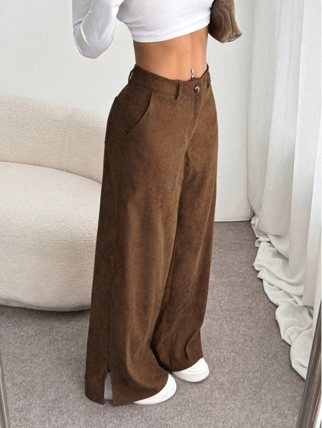 Dame Bred High-Waist Bukser Skjora