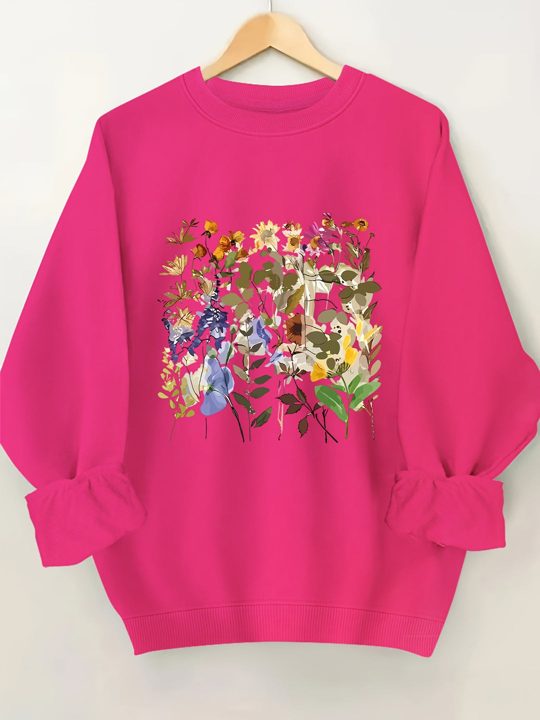 Dame sweatshirt med blomsterdesign og komfortabel passform Skjora