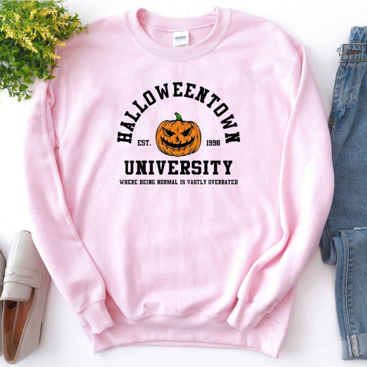 Kvinners genser med kreativ Halloween-design og komfortabel passform Skjora