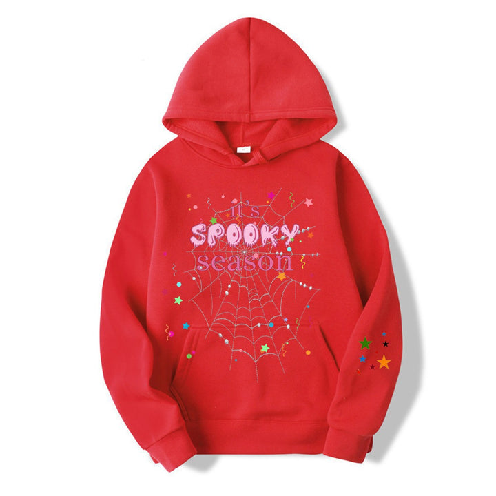 Damer koselig hettegensere med grafisk Halloween-design Skjora