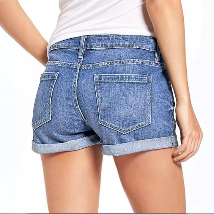 Damer Destroyed Denim-Shorts i casual fritidsstil Skjora