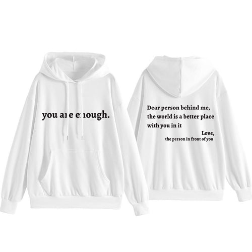 Women's hooded sweatshirt with motivational lettering and comfortable fit Skjora