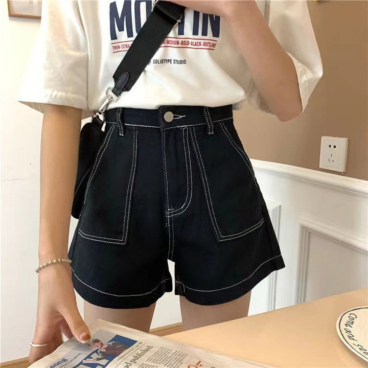Damer Høy midje shorts med en avslappet kutt og praktiske lommer