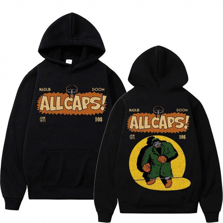 Dame hoodie med kreativt komikktrykk Skjora